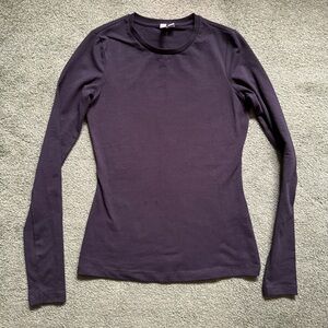 NEW ASOS Black Long Sleeve Crew Neck CottonBasic Top - Size 0 XXS